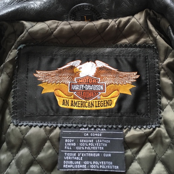 Harley Davidson Jacket Black Leather Mens Biker - Picture 5 of 8